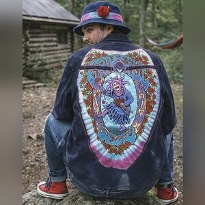 Levi's Western Pearl Snap Grateful Dead Liquid Blue Tie-dye Seasons Of The Dead